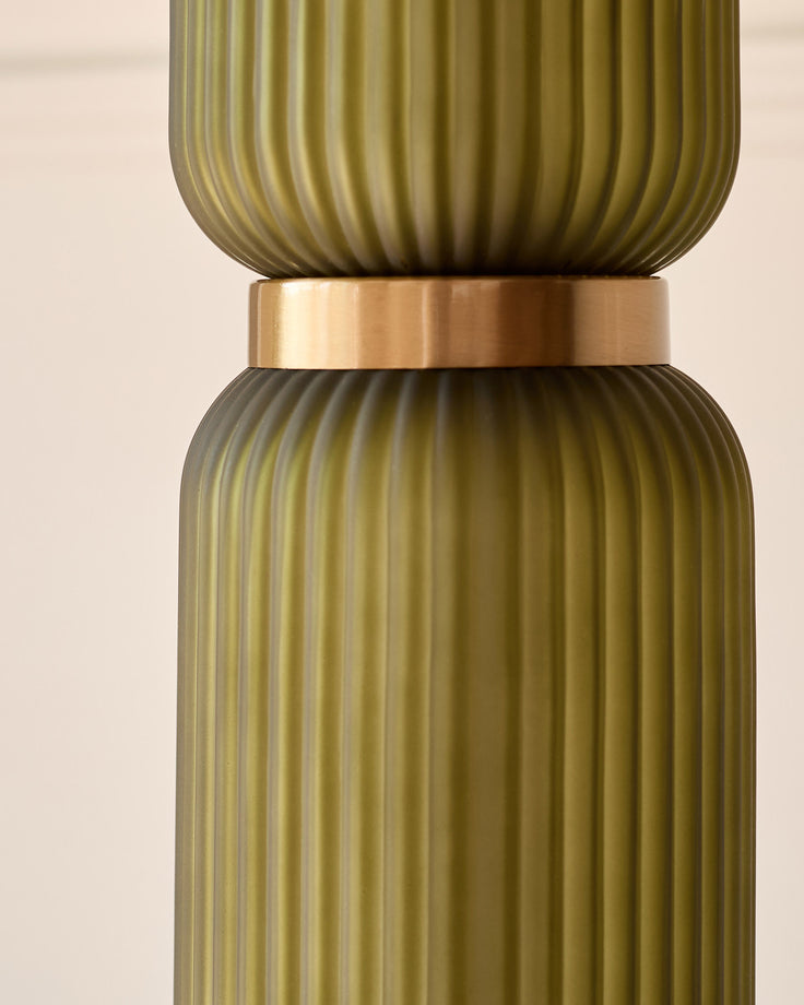 Amalfi olive green glass floor lamp