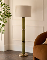 Amalfi olive green glass floor lamp