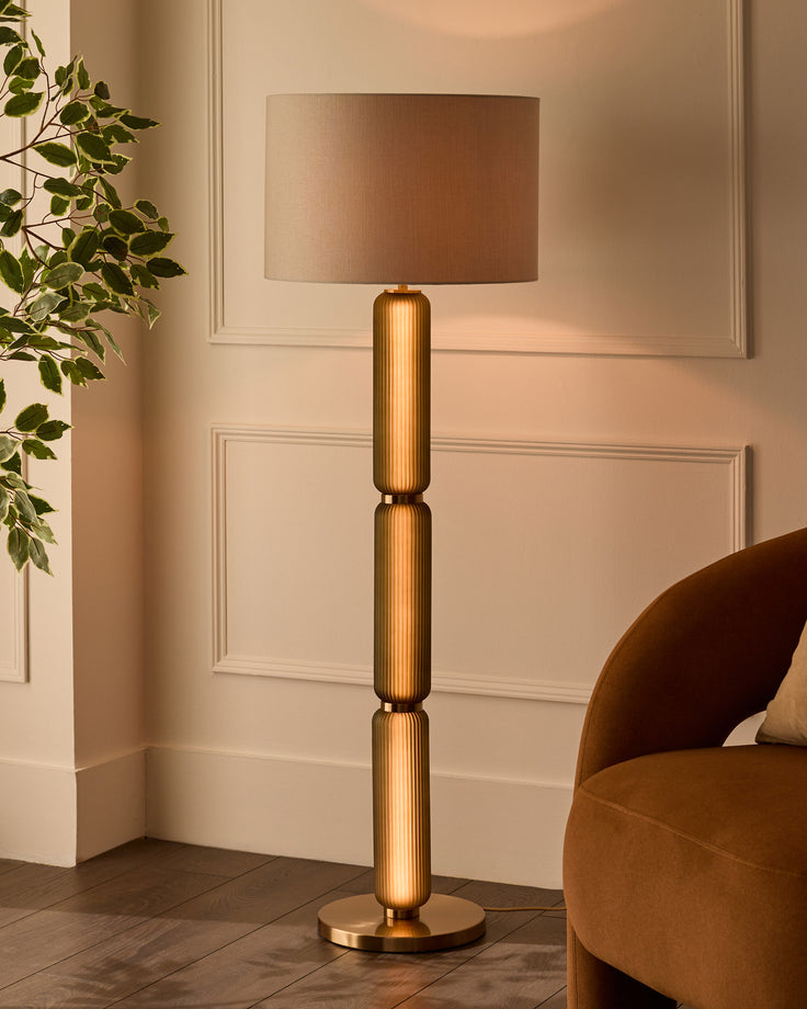Amalfi olive green glass floor lamp