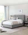 amalfi velvet super king size bed with storage light grey