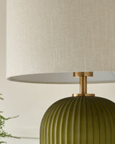 Amalfi olive green glass table light