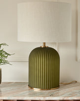 Amalfi olive green glass table light