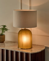 Amalfi olive green glass table light
