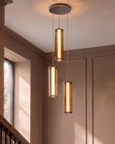 Amber mocha, caramel and champagne glass 3 cluster drop pendant light