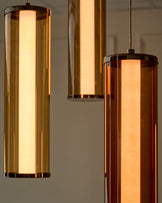 Amber mocha, caramel and champagne glass 5 cluster drop pendant light
