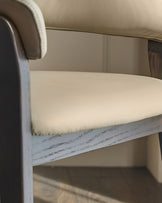 Amelia natural and mocha leather dining chair