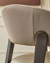 Amelia natural and mocha leather dining chair