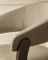 Amelia natural and mocha leather dining chair