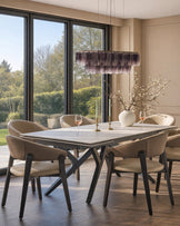 Amelia natural and mocha leather dining chair