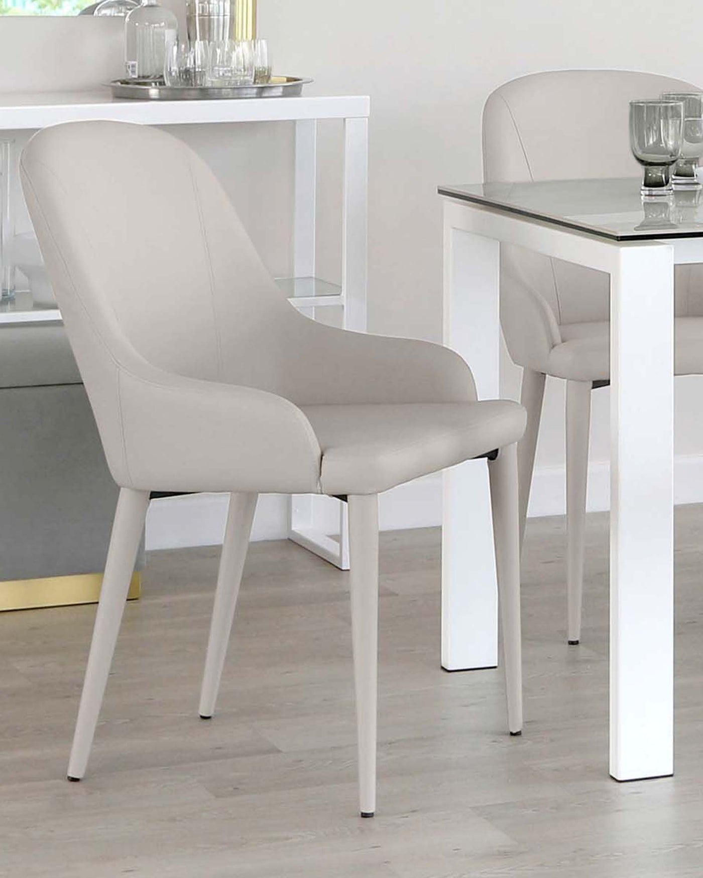Kyro Light Grey Faux Leather Dining Chair