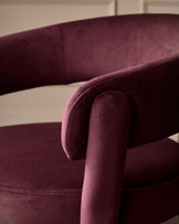 Anya plum velvet dining chair