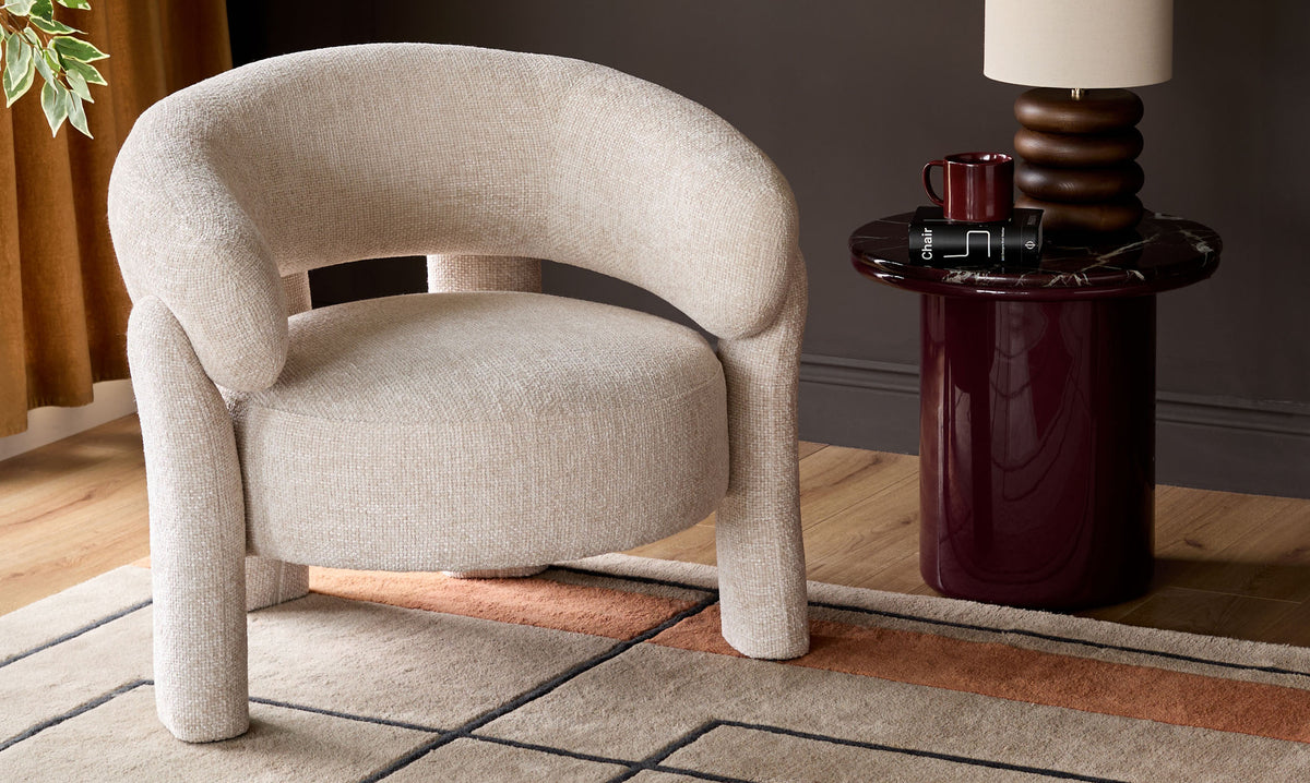 Anya natural fabric accent chair