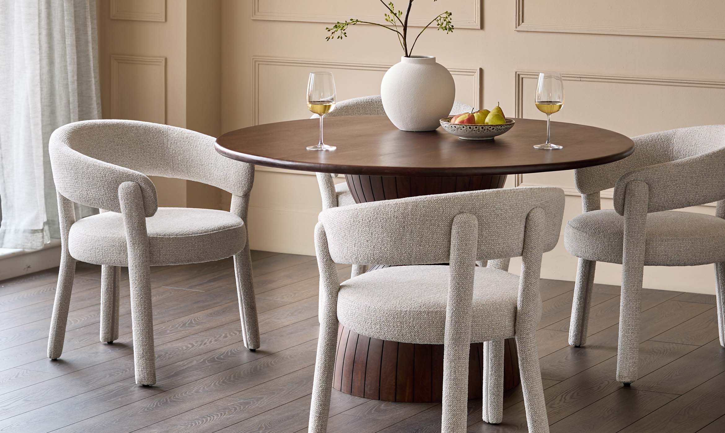 Anya natural fabric dining chair