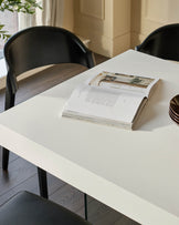 Aria White Oak And Glass 6 Seater Dining Table