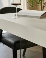 Aria White Oak And Glass 6 Seater Dining Table