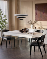 Aria White Oak And Glass 6 Seater Dining Table