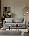 Ashby 3 Seater Sofa Mid Grey Weave With Grey Wood Legs
