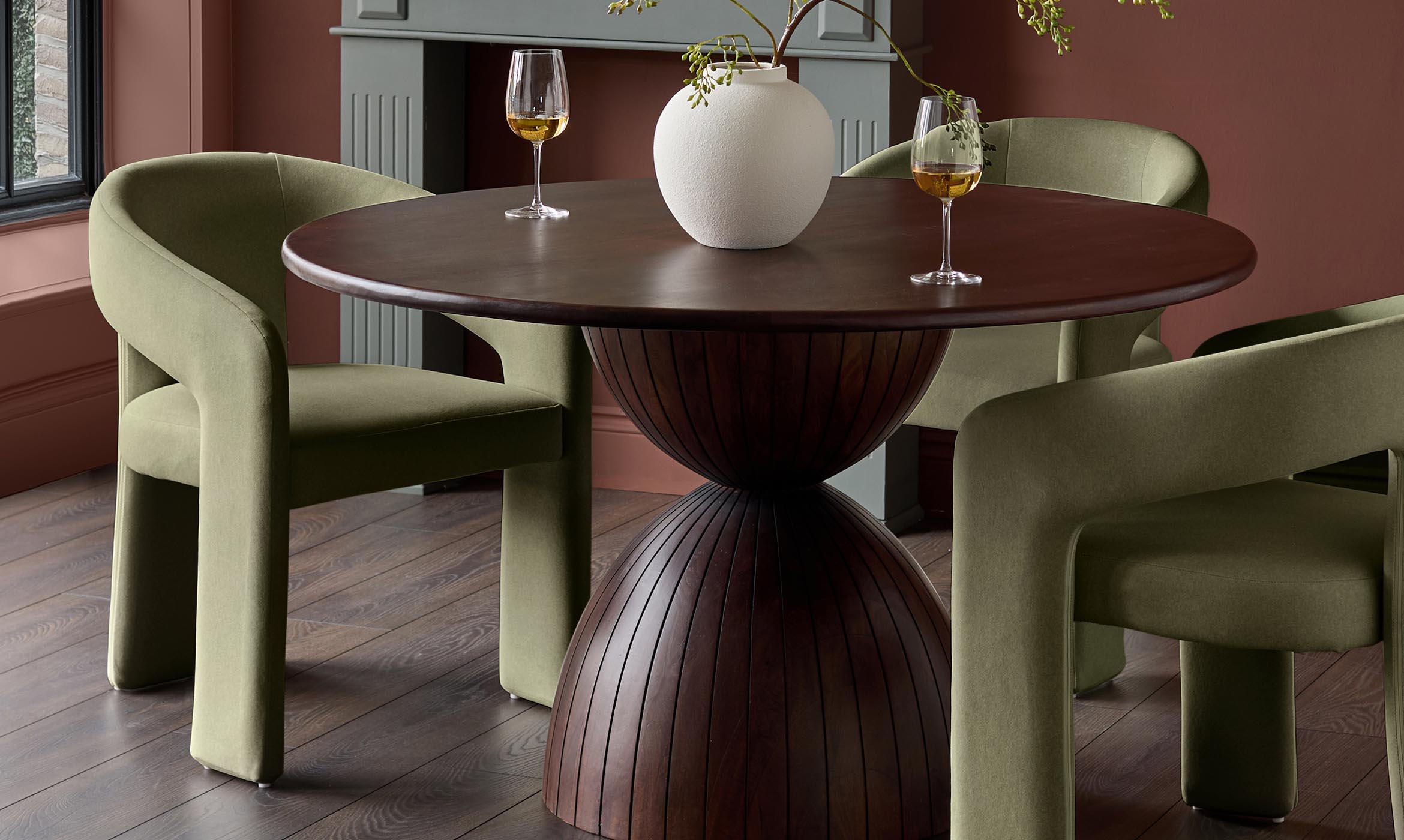 Asher olive green fabric dining chair