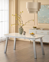 Assi White Gloss Extending 6 to 8 Seater Dining Table