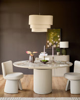 Austin natural ceramic 4 - 6 extending dining table
