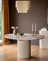 Austin natural ceramic 4 - 6 extending dining table