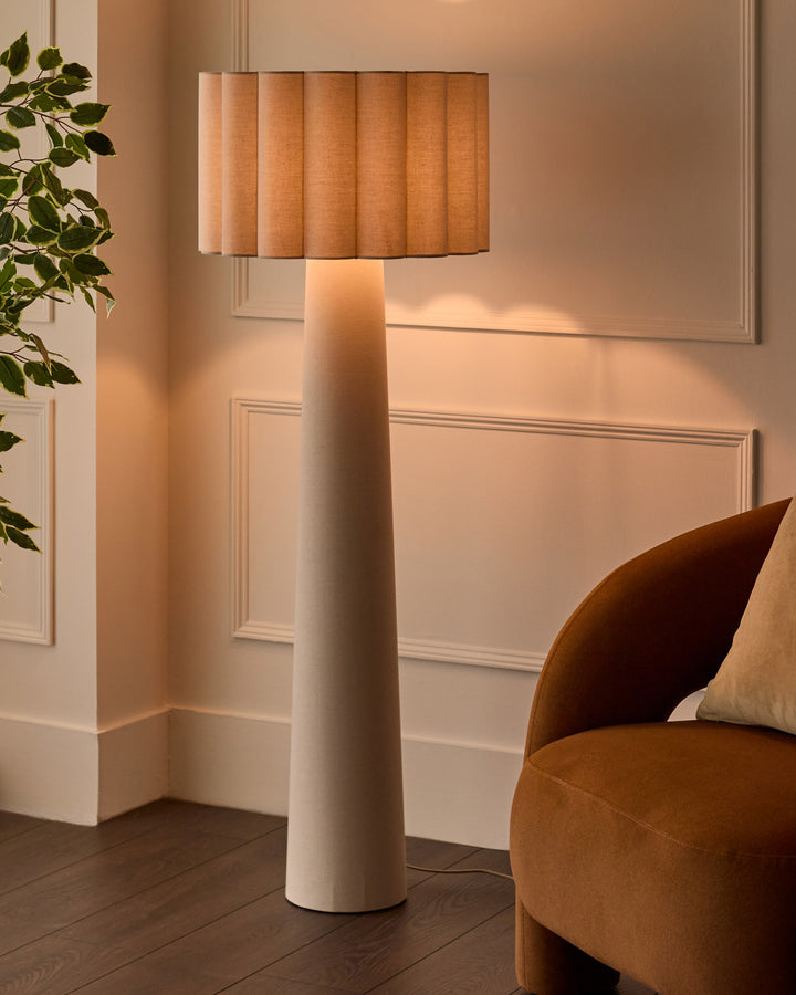 Austin natural linen floor lamp