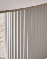 Austin White Marbled Ceramic Fluted 6 Seater Dining Table