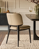Belle natural leather dining chair - set of 2