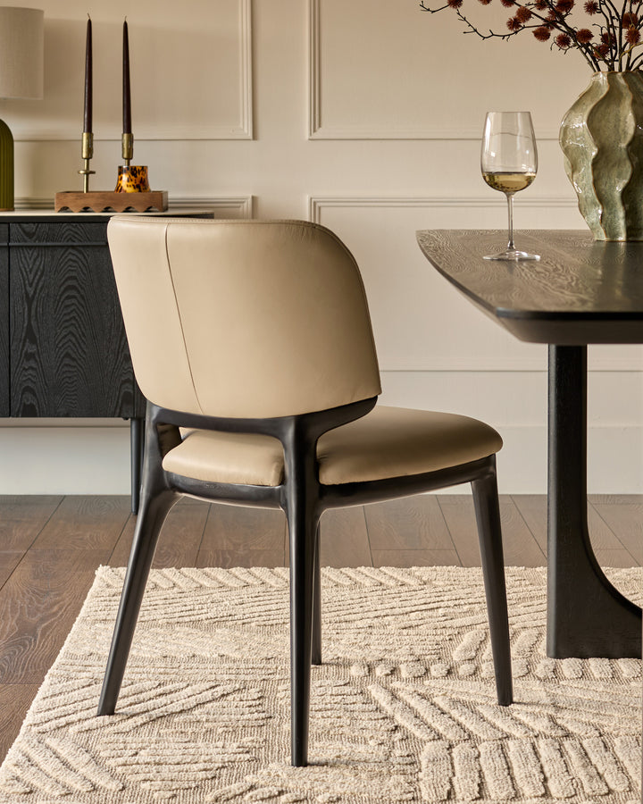 Belle natural leather dining chair - set of 2