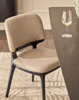 Belle natural leather dining chair - set of 2