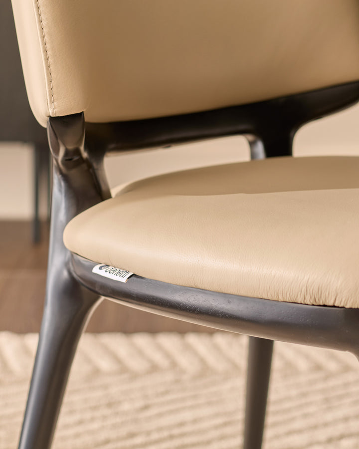 Belle natural leather dining chair - set of 2