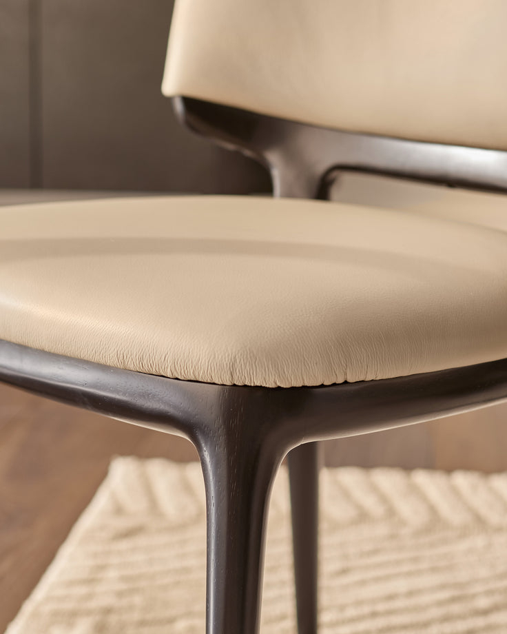 Belle natural leather dining chair - set of 2