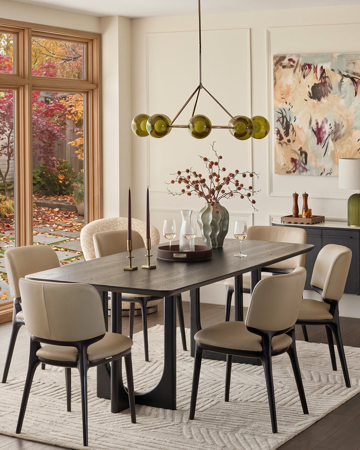 Belle natural leather dining chair - set of 2