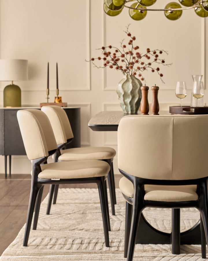 Belle natural leather dining chair - set of 2