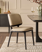 Belle natural leather dining chair - set of 2