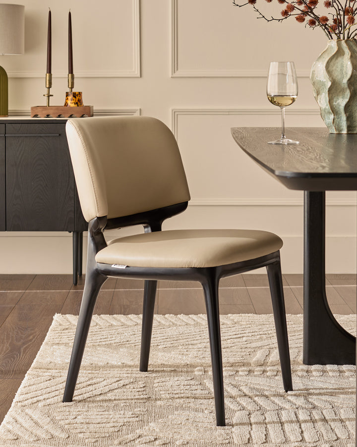 Belle natural leather dining chair - set of 2