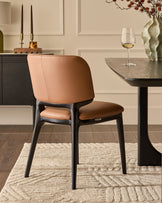 Belle tan leather dining chair - set of 2