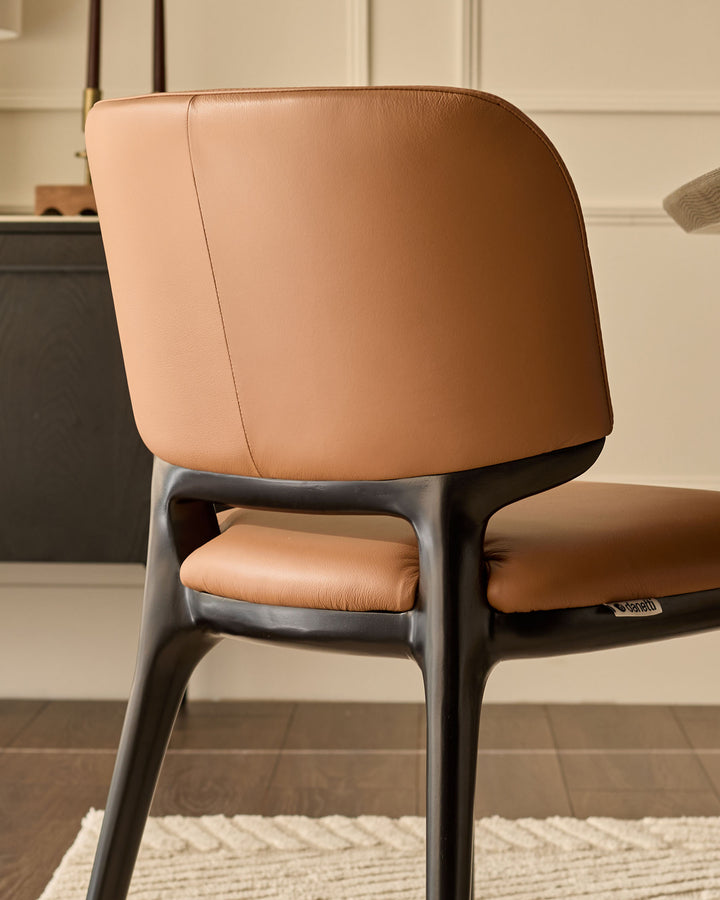 Belle tan leather dining chair - set of 2