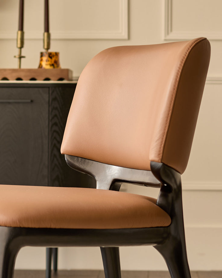 Belle tan leather dining chair - set of 2