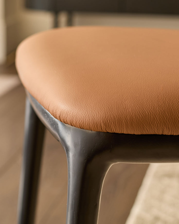 Belle tan leather dining chair - set of 2