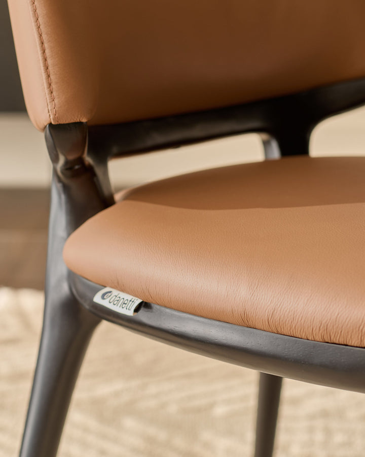 Belle tan leather dining chair - set of 2