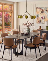 Belle tan leather dining chair - set of 2