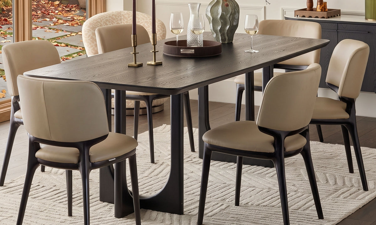 Belle natural leather dining chair - set of 2