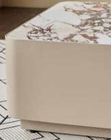 Bianco natural with white calacatta garden coffee table