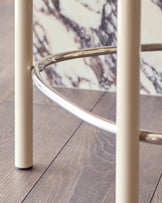 Blake champagne velvet with natural metal bar stool