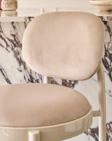Blake champagne velvet with natural metal bar stool