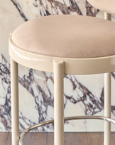 Blake champagne velvet with natural metal bar stool