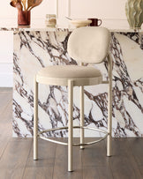 Blake champagne velvet with natural metal bar stool