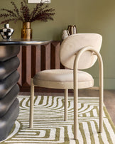 Blake champagne velvet with natural metal dining chair