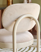 Blake champagne velvet with natural metal dining chair